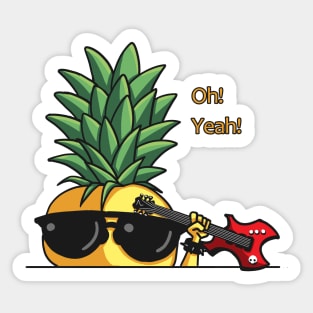 Heavy Metal Pineapple - Cute Funny Sticker